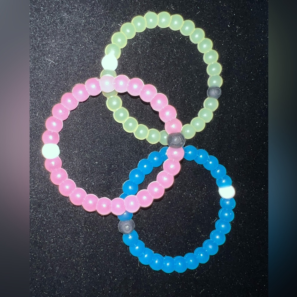 New 3 Bracelets, Light Green, Pink, and Blue, Lokai, Small